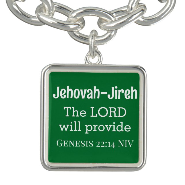 The Lord Will Provide Bible Verse Dark Green Bracelet (Design)