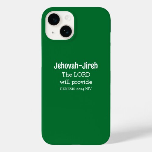 The Lord Will Provide Bible Verse Dark Green Case_Mate iPhone 14 Case