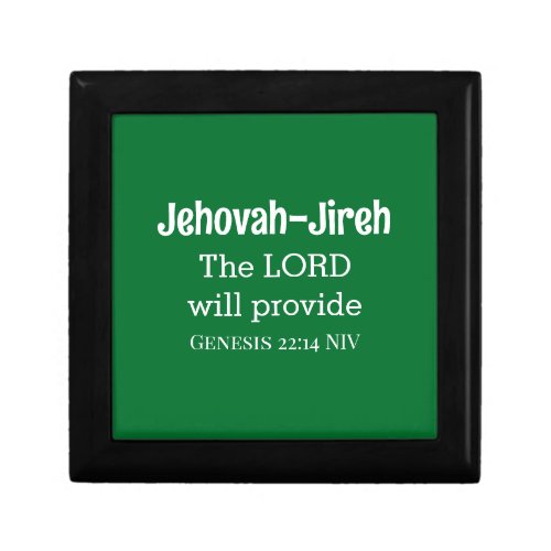 The Lord Will Provide Bible Verse Dark Green Gift Box