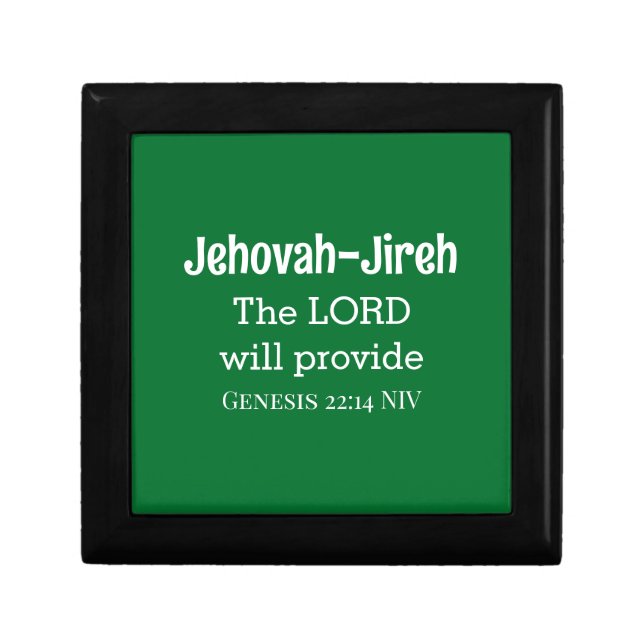 The Lord Will Provide Bible Verse Dark Green Gift Box (Front)