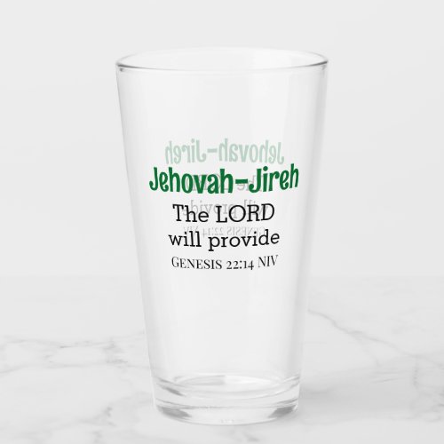 The Lord Will Provide Bible Verse Green and Black Glass