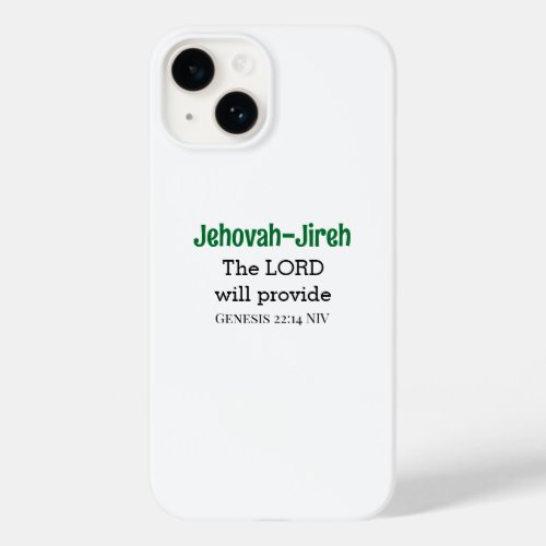 The Lord Will Provide Bible Verse Green and White Case_Mate iPhone 14 Case