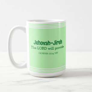 The Lord Will Provide Bible Verse Light Green Coffee Mug