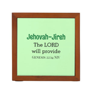 The Lord Will Provide Bible Verse Light Green Desk Organizer