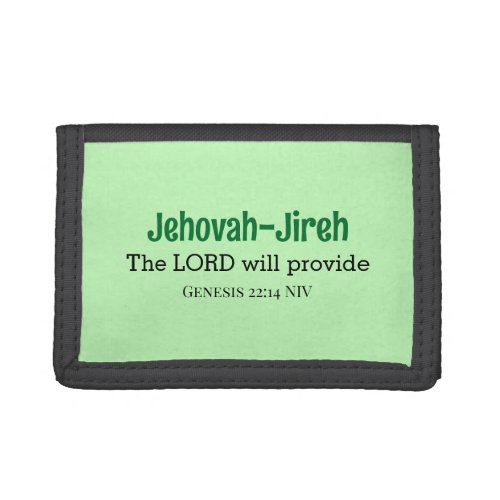 The Lord Will Provide Bible Verse Light Green Trifold Wallet