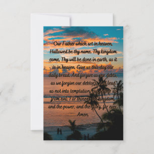 The Lord's Daily Prayer Flat Greeting Card
