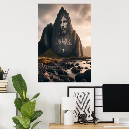 The Lords Face on Rocky Mountain Poster