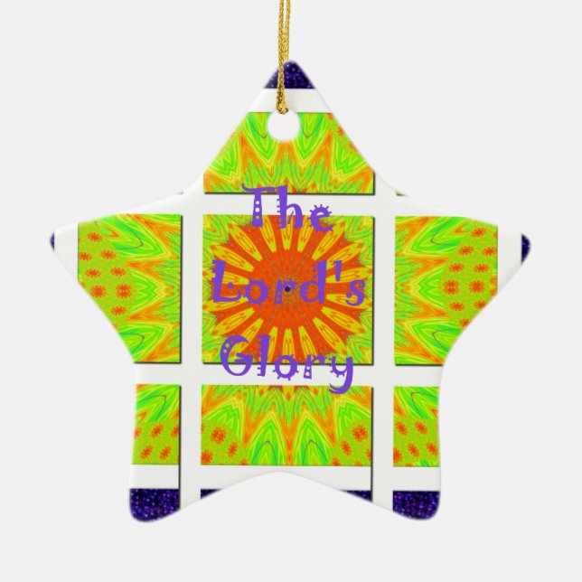 The Lord's Glory Pattern Graphic Text Design  Ache Ceramic Ornament (Front)
