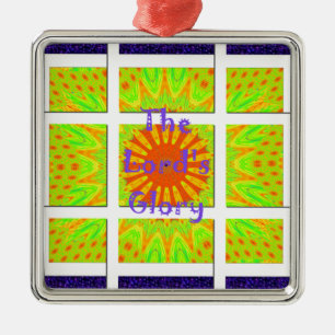 The Lord's Glory Pattern Graphic Text Design Ache Metal Ornament