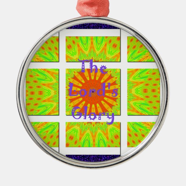 The Lord's Glory Pattern Graphic Text Design  Ache Metal Ornament (Front)
