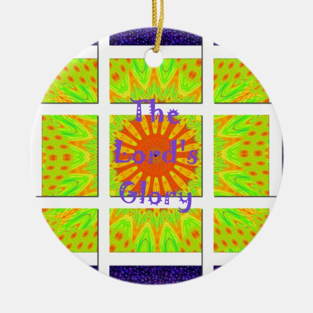 The Lord's Glory Pattern Graphic Text Design Christmas Ornament (Front)