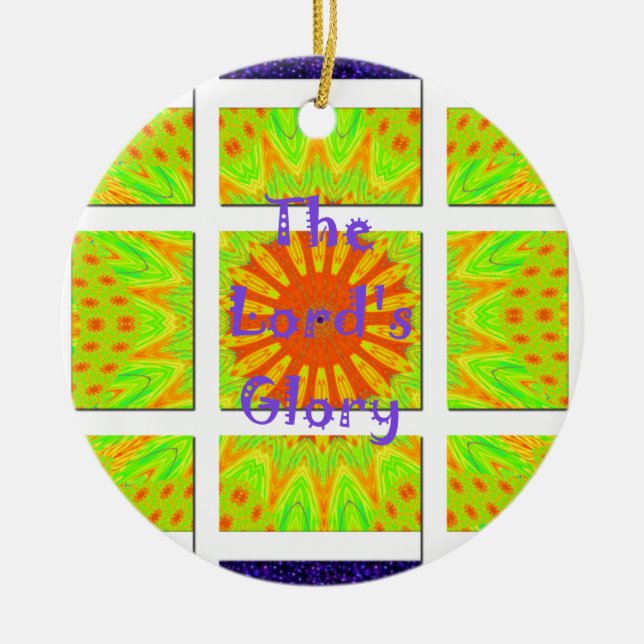 The Lord's Glory Pattern Graphic Text Design Christmas Ornament (Front)