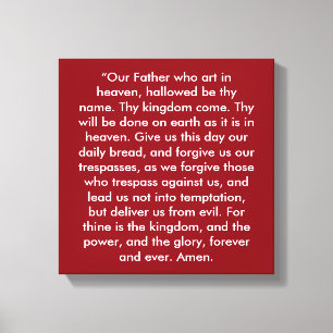 "The Lord's Prayer" 12 x 12 Wrapped Canvas Print