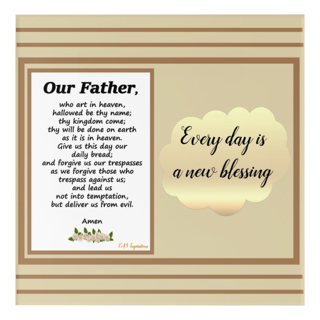 The Lord's Prayer Acrylic Wall Art (Front)