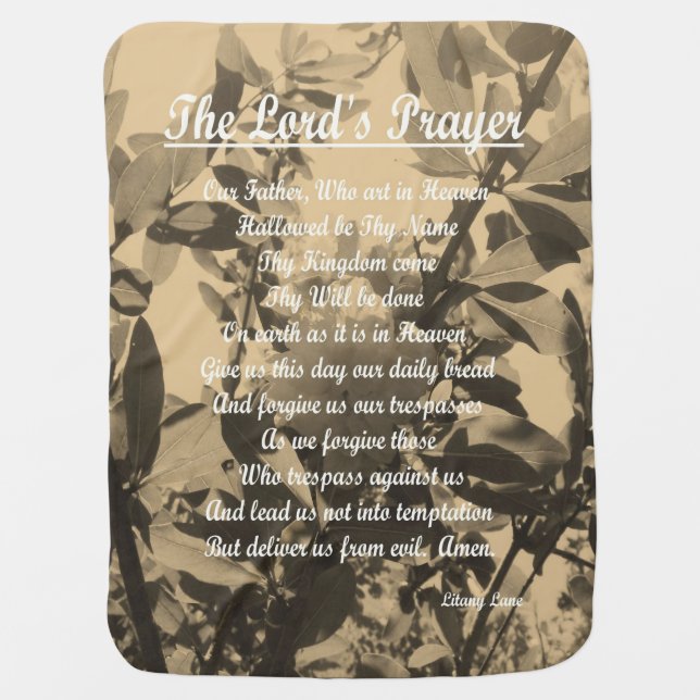 The Lords Prayer Baby Blanket (Front)