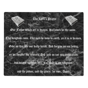 THE LORD'S PRAYER BLACK MARBLE LOOK JIGSAW PUZZLE