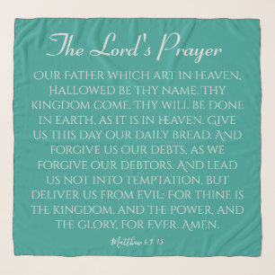 The Lord's Prayer Blue Green Scarf