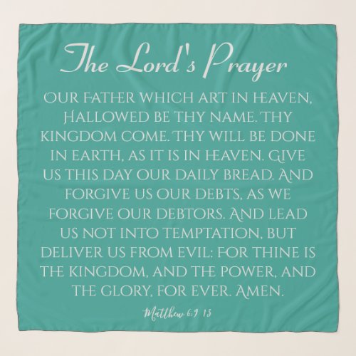 The Lords Prayer Blue Green Scarf