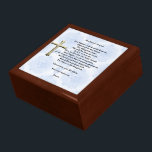 The Lord's Prayer (blue) Keepsake Box<br><div class="desc">This design features a cross and The Lord's Prayer. 
 Artwork by: Tracy Therrien/ Special thanks to: delightful-doodles</div>