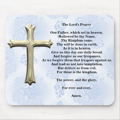 The Lords Prayer blue Mouse Pad