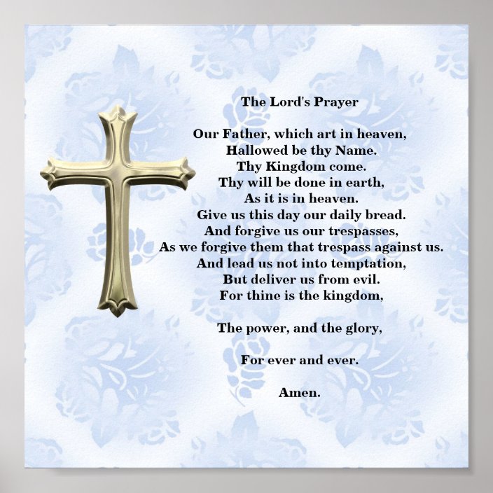 The Lord's Prayer (blue) Poster | Zazzle.com