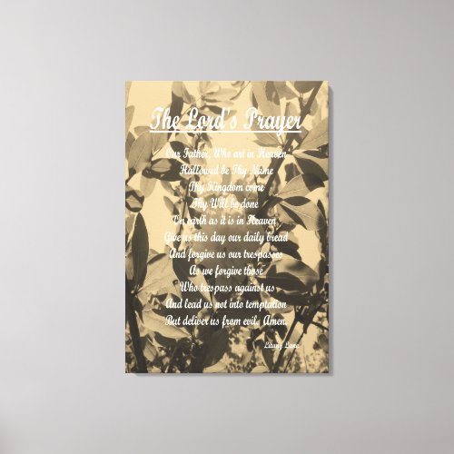 The Lords Prayer  Canvas Print