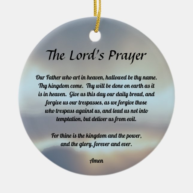 The Lord's Prayer Ceramic Ornament (Front)