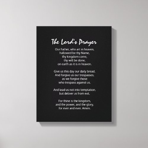 The Lords Prayer Christian faith Canvas Print