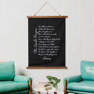 The Lord's Prayer Christian Wood Scroll Hanging Tapestry