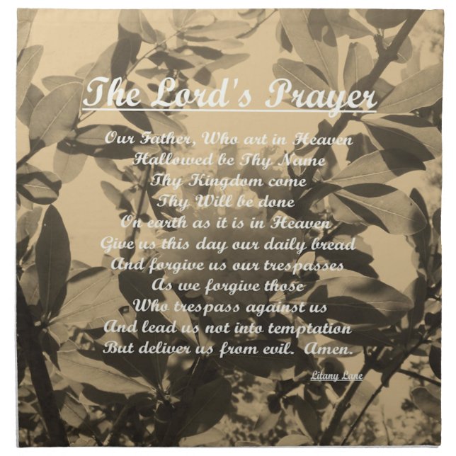 The Lords Prayer Cloth Napkin (Front)