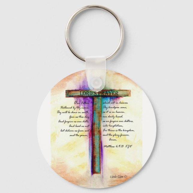 The Lord's Prayer Cross Keychain (Front)