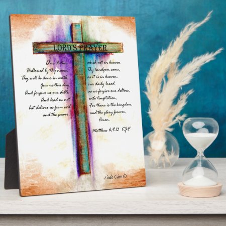 The Lord's Prayer Cross Plaque