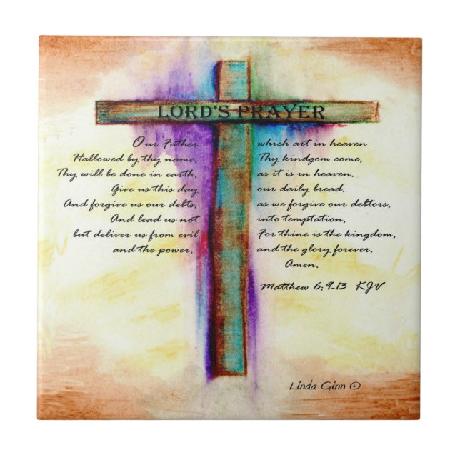 The Lord's Prayer Cross Tile (Front)