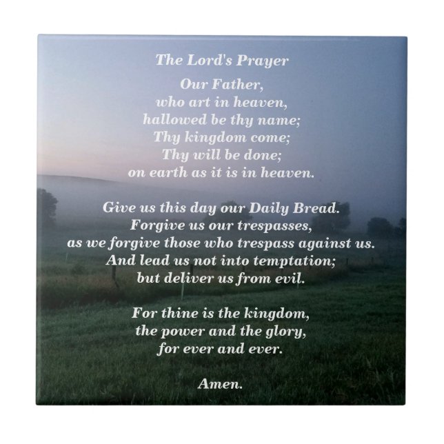 The Lord's Prayer Decorative Ceramic Tile (Front)