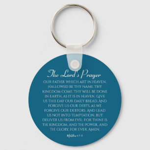 The Lord's Prayer Dusty Blue Keychain