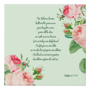The Lords Prayer Faux Canvas Print
