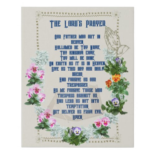 The Lords Prayer Faux Canvas Wall Art