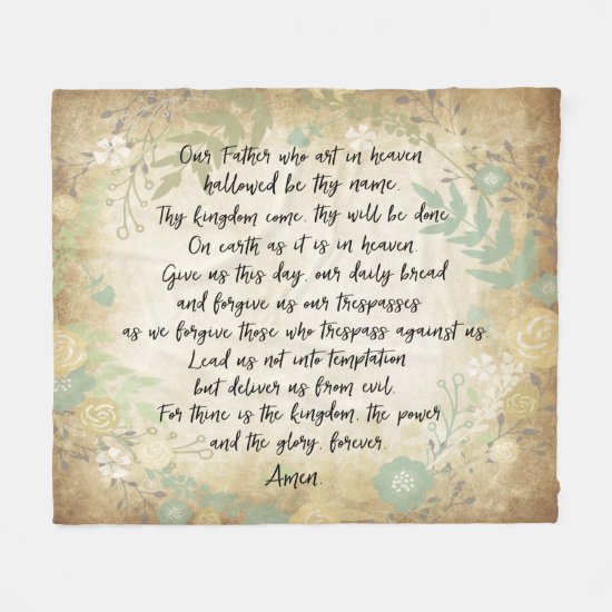 The Lord's Prayer Fleece Blanket