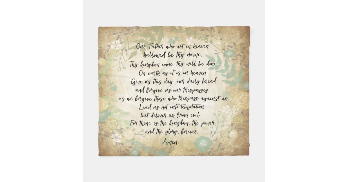 The Lord's Prayer Fleece Blanket Zazzle
