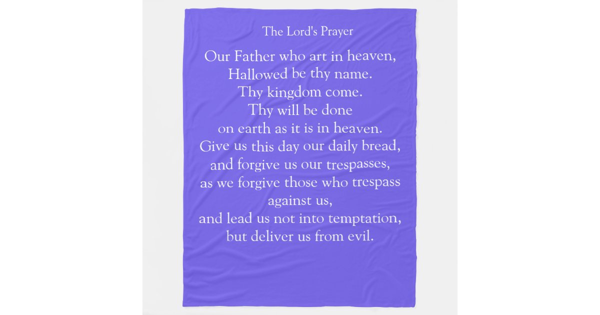 The Lord's Prayer Fleece Blanket Zazzle