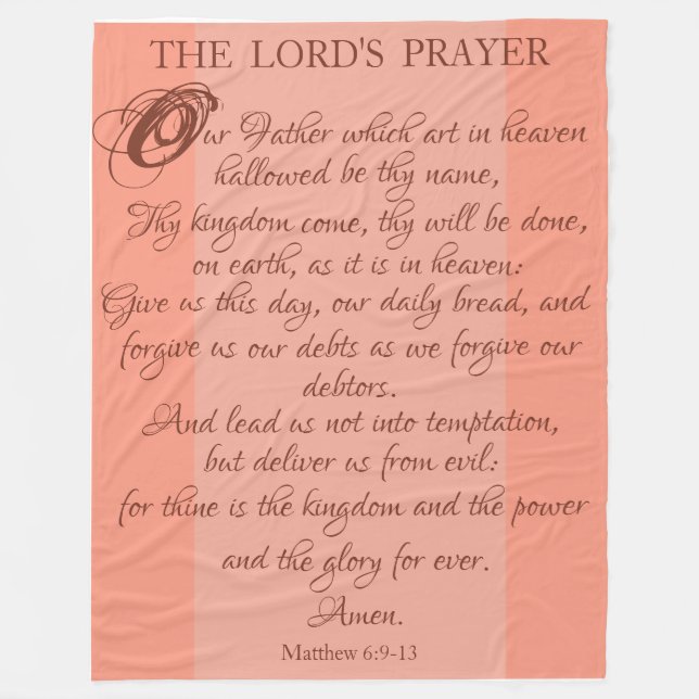The Lord's Prayer Fleece Blanket (Front)