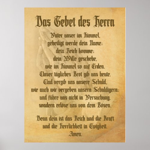 The Lords Prayer German Poster