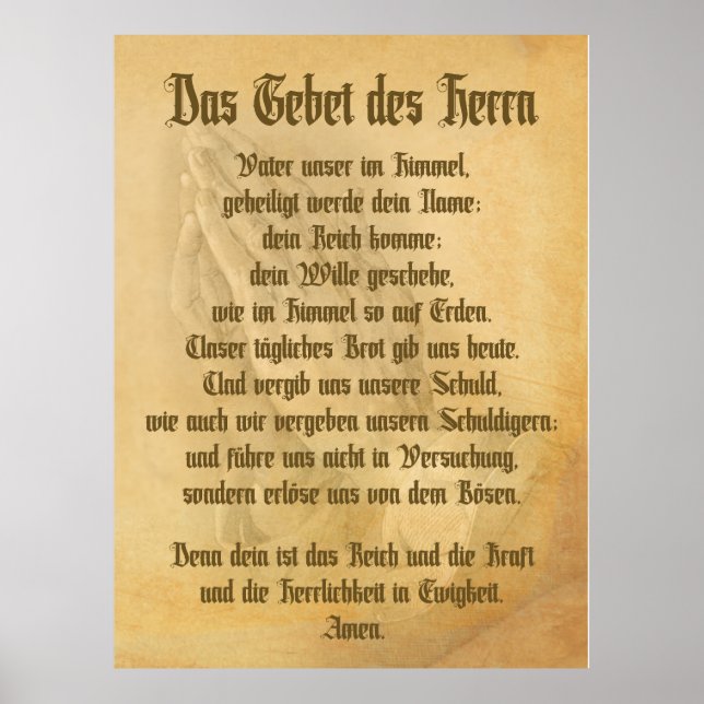 The Lord's Prayer (German) Poster (Front)