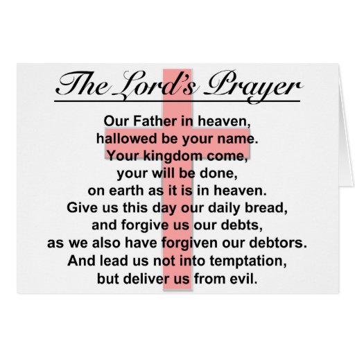 The Lord's Prayer Greeting Card | Zazzle