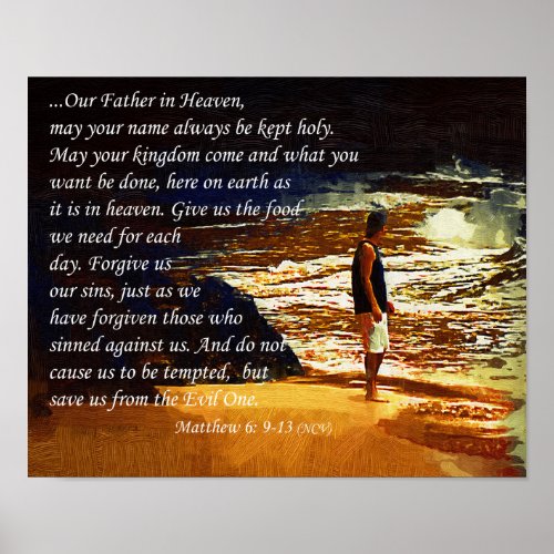 The Lords Prayer Inspirational Wall Poster