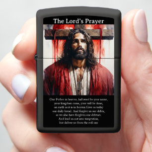 The Lord's Prayer Jesus Christ Standing Solemnly Zippo Lighter