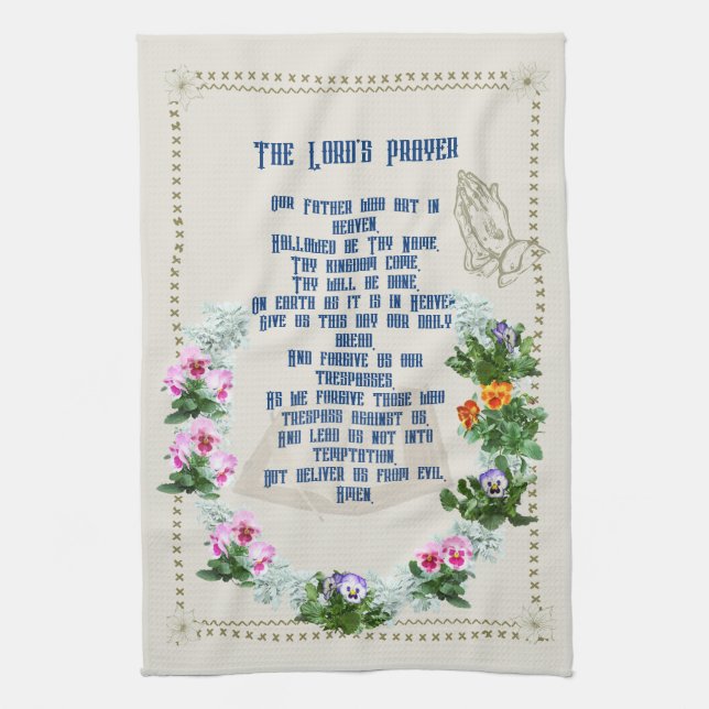The Lord's Prayer  Kitchen Towel (Vertical)