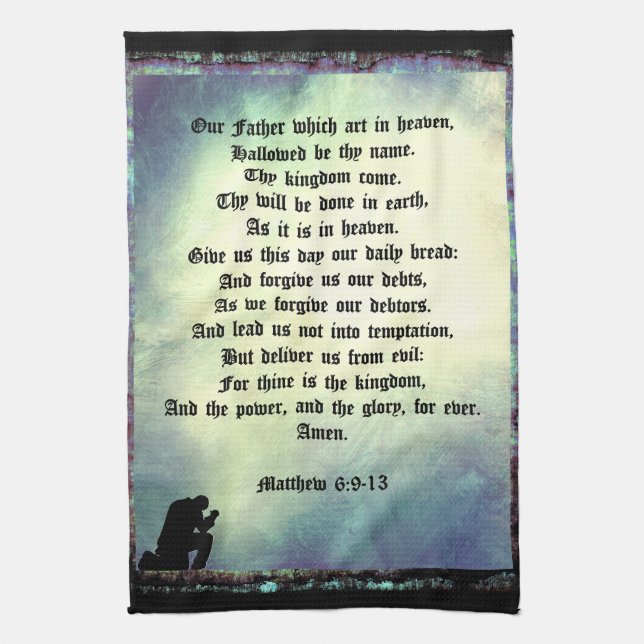 The Lord's Prayer Kitchen Towel (Vertical)