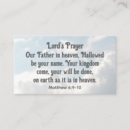 The Lords Prayer Matthew 69_10 Bible Verse Business Card