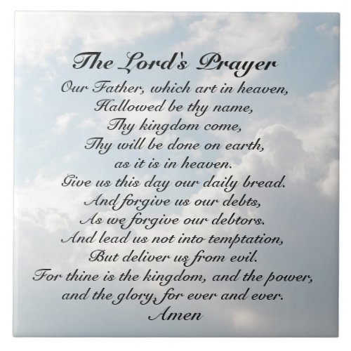 The Lords Prayer Matthew 69_13 Bible Verse Ceramic Tile